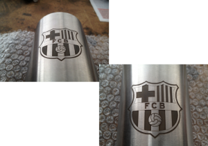 Trophy laser engraving - Barça