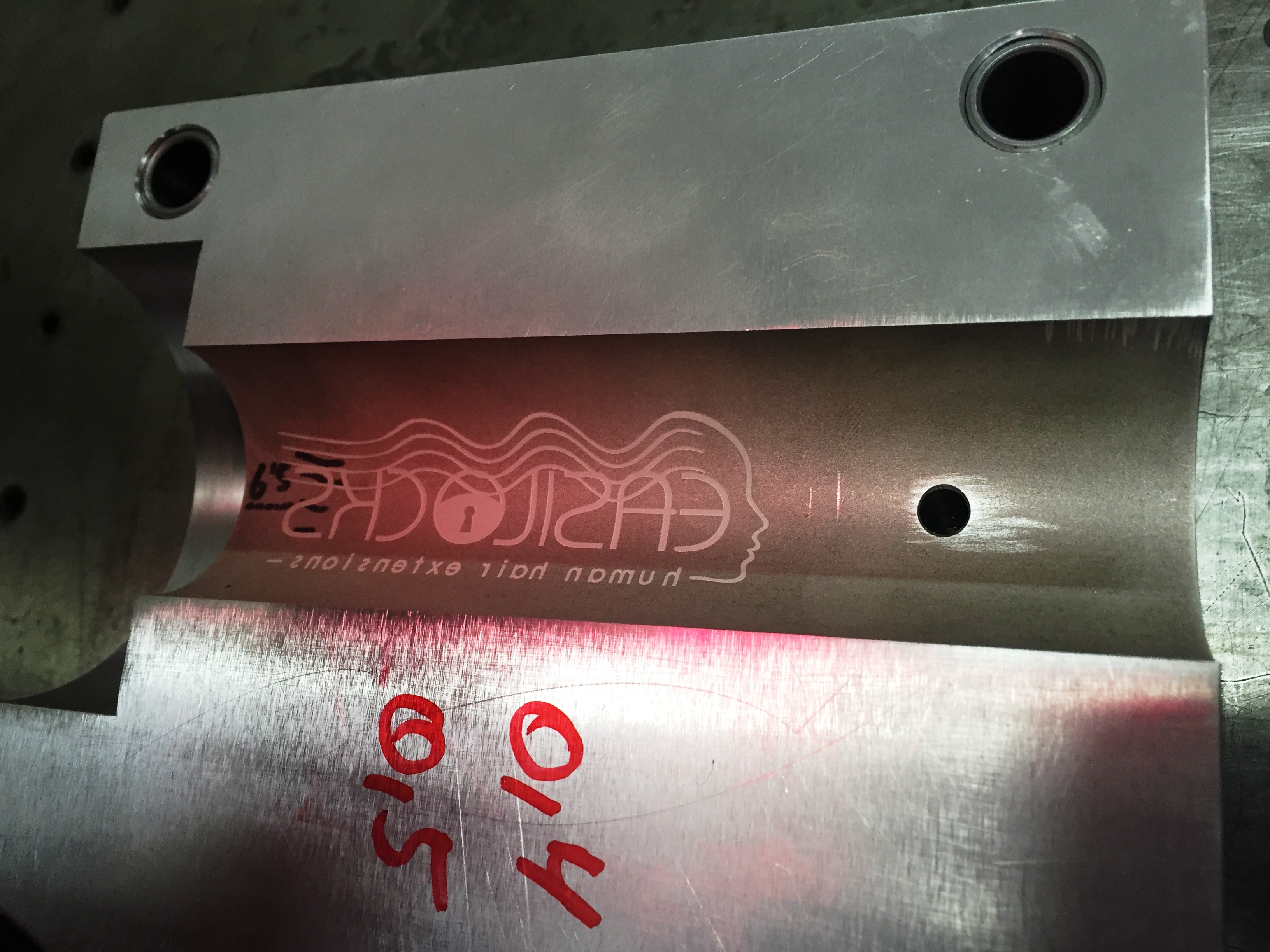 Laser engraving on aluminum mold